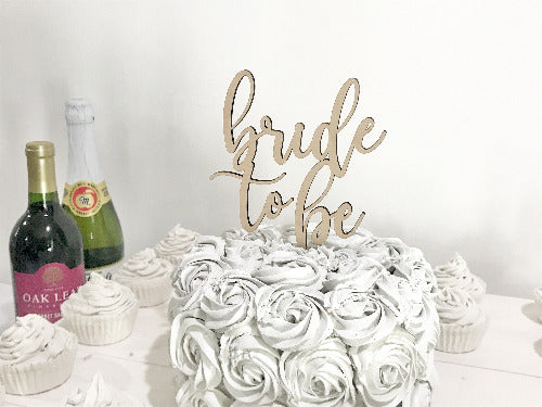 wood bride to be cake topper - wood bridal shower decoration 