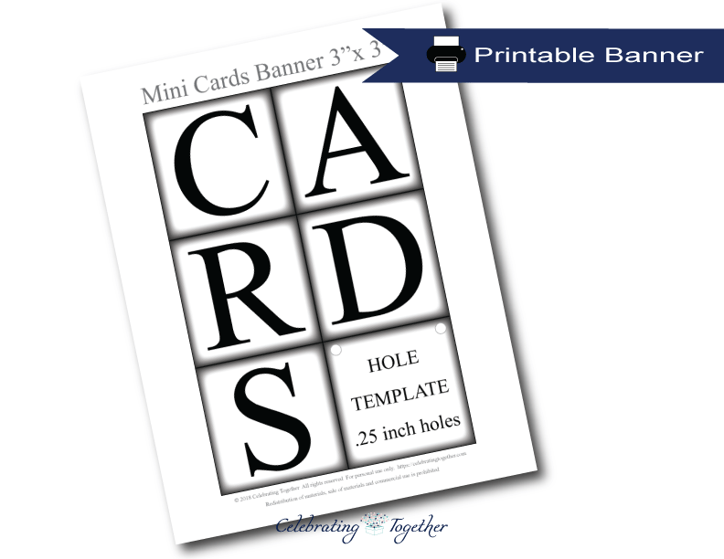 DIY printable cards banner - Celebrating Together