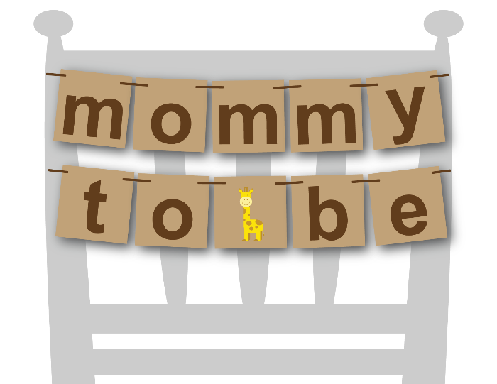 printable mommy to be chair banner - Giraffe baby shower decor - Celebrating Together
