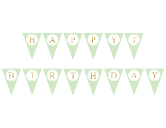 Printable Happy Birthday Pennant Banner - Gold DIY Birthday Party Decor ...