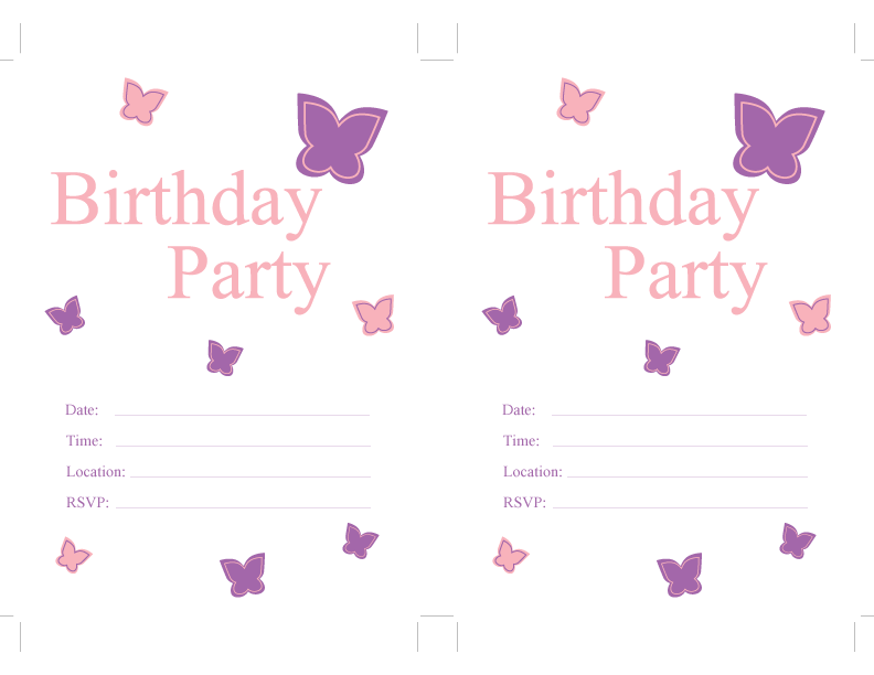 Printable butterfly birthday party invitation - Celebrating Together