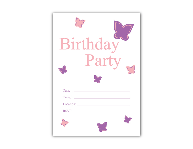 printable blank butterfly birthday invitation - Celebrating Together