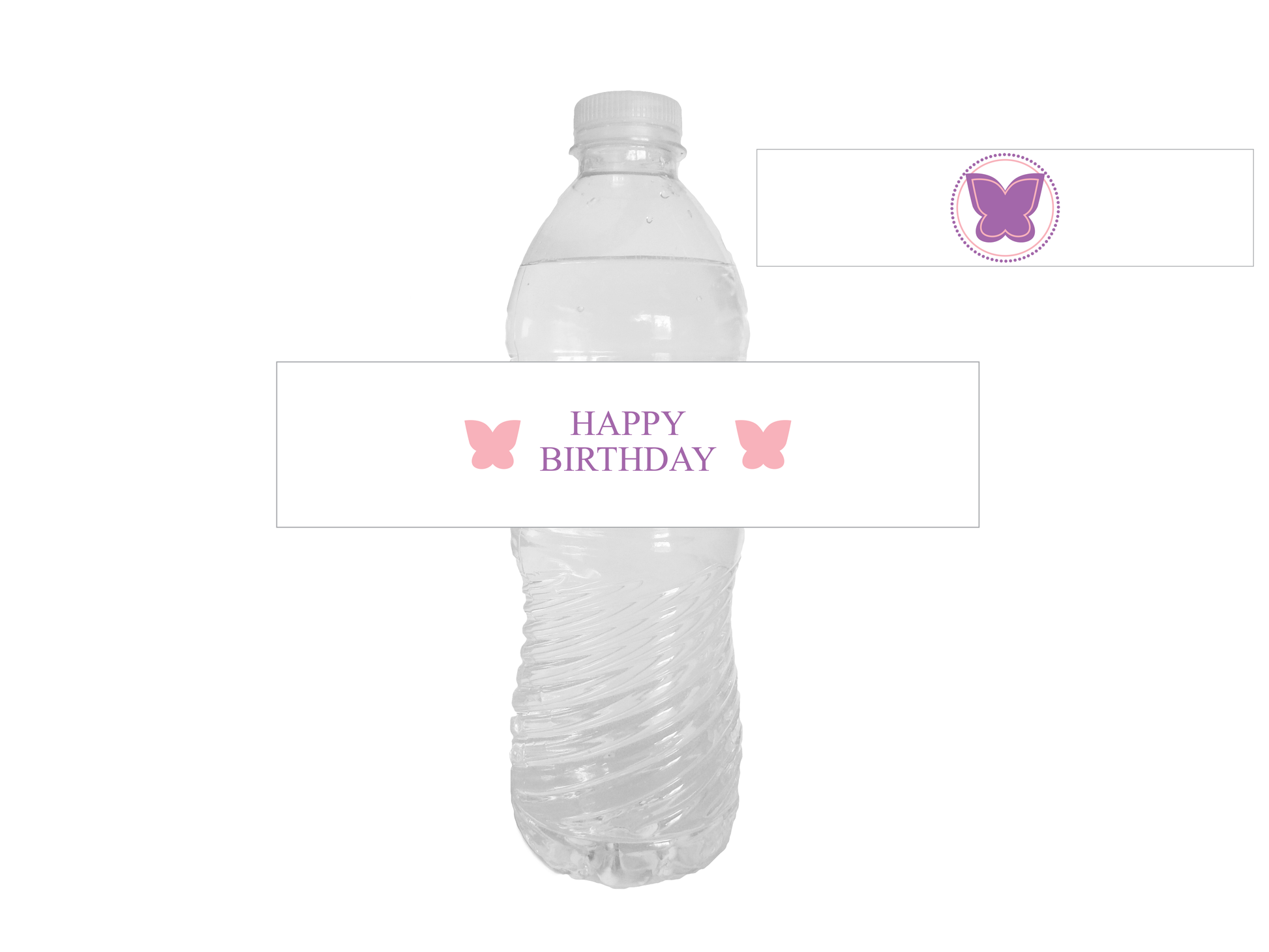 Printable Butterfly Happy Birthday Water Bottle Labels - Celebrating Together