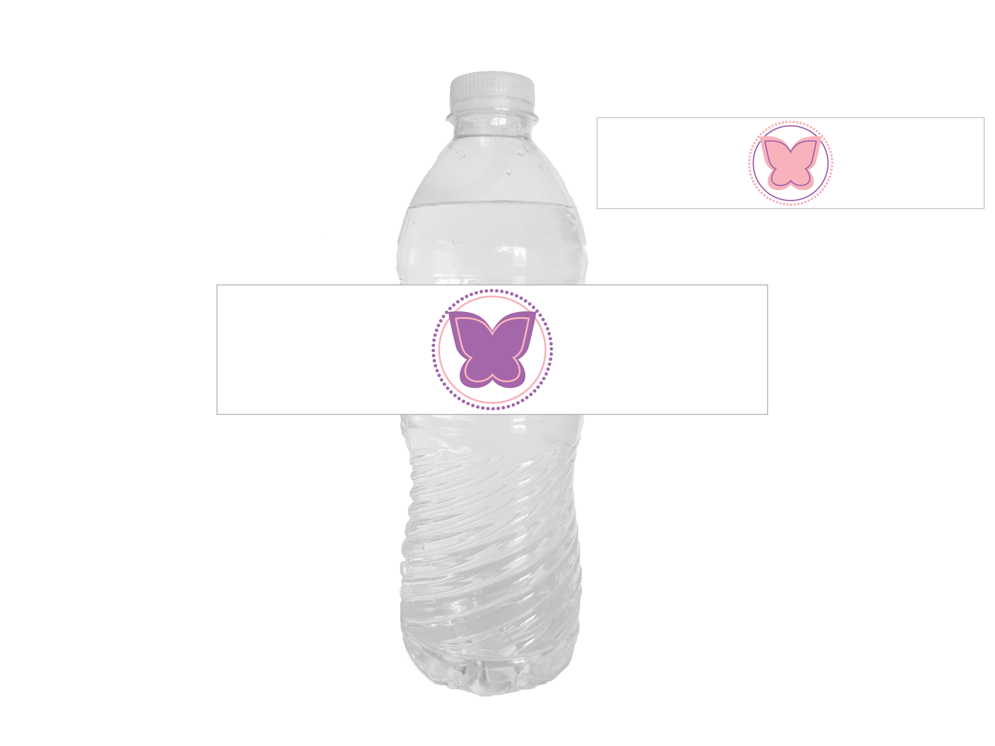 Pink and purple butterfly bottle wraps - Celebrating Together