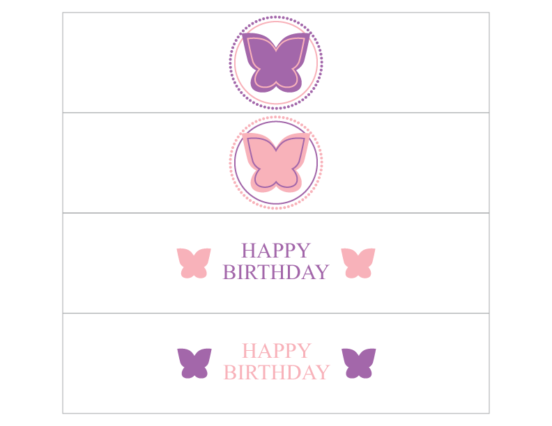 Printable butterfly birthday party water bottle labels - Celebrating Together