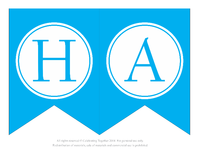 Letters H and A for a printable happy birthday banner - Celebrating Together