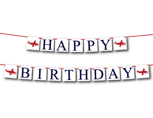 printable airplane happy birthday banner - DIY airplane happy birthday banner - Celebrating Together