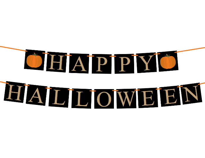 Printable happy halloween banner - Celebrating Together