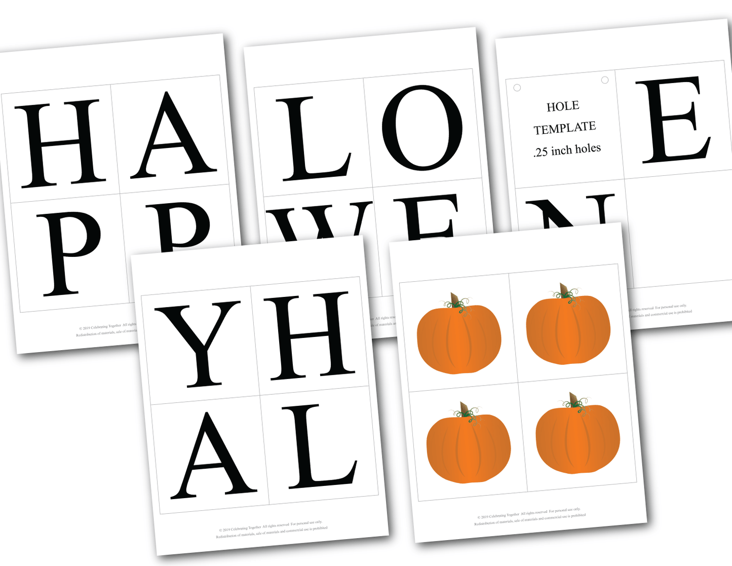 Printable happy halloween banner kit - Celebrating Together