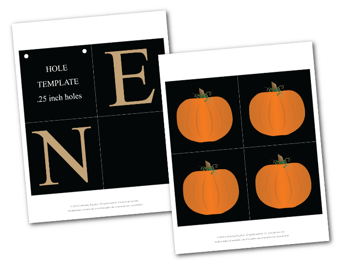 printable pumpkins for DIY happy halloween banner - Celebrating Together