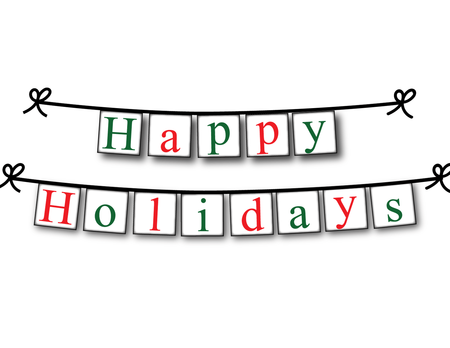 red and green happy holidays sign - cheerful christmas decor - Celebrating Together.