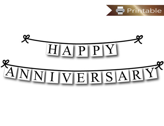printable happy anniversary banner - Celebrating Together
