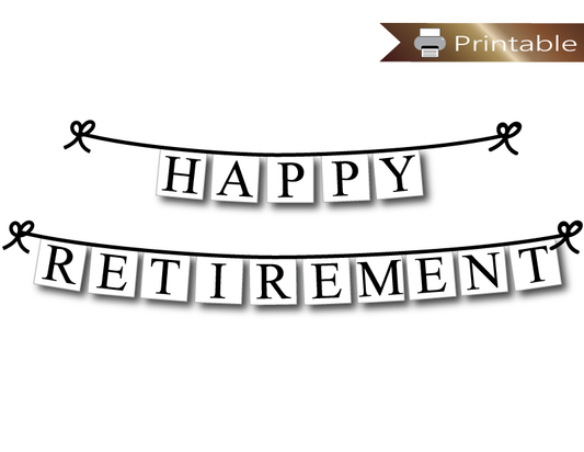 happy retirement banner printable - retirement party decoration - Celebrating Together