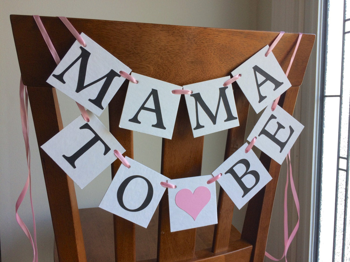 Mama To Be Chair Banner - Hearts