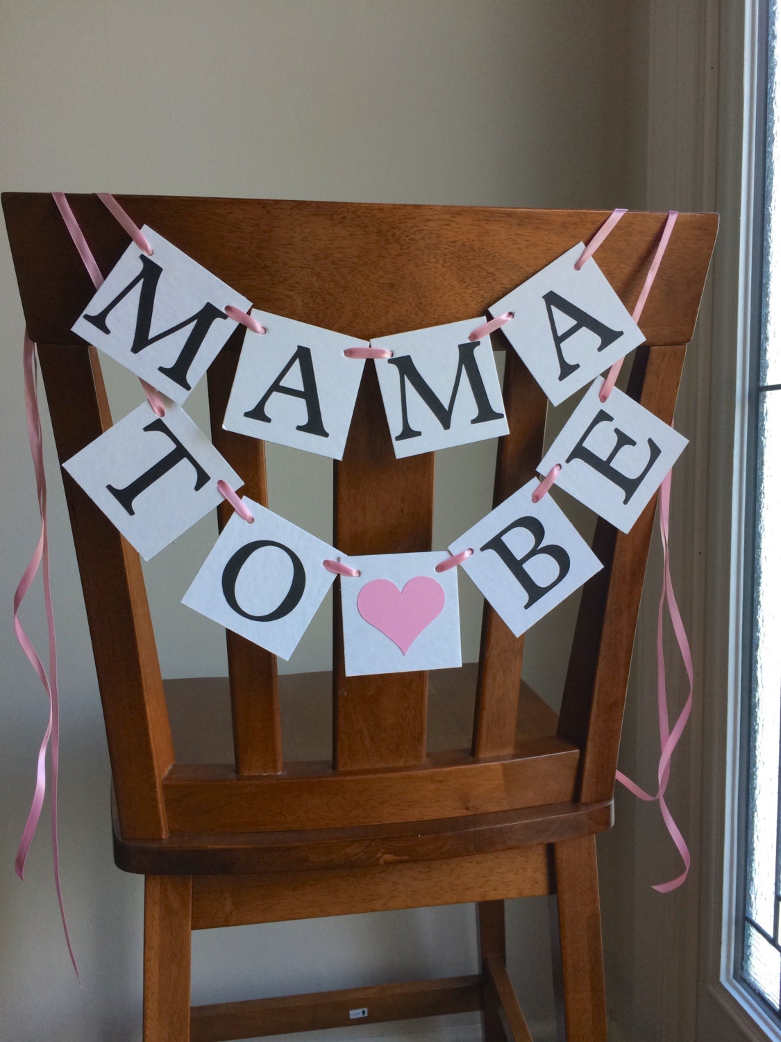 Mama To Be Chair Banner - Hearts