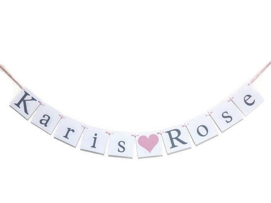 baby name banner - baby shower decor