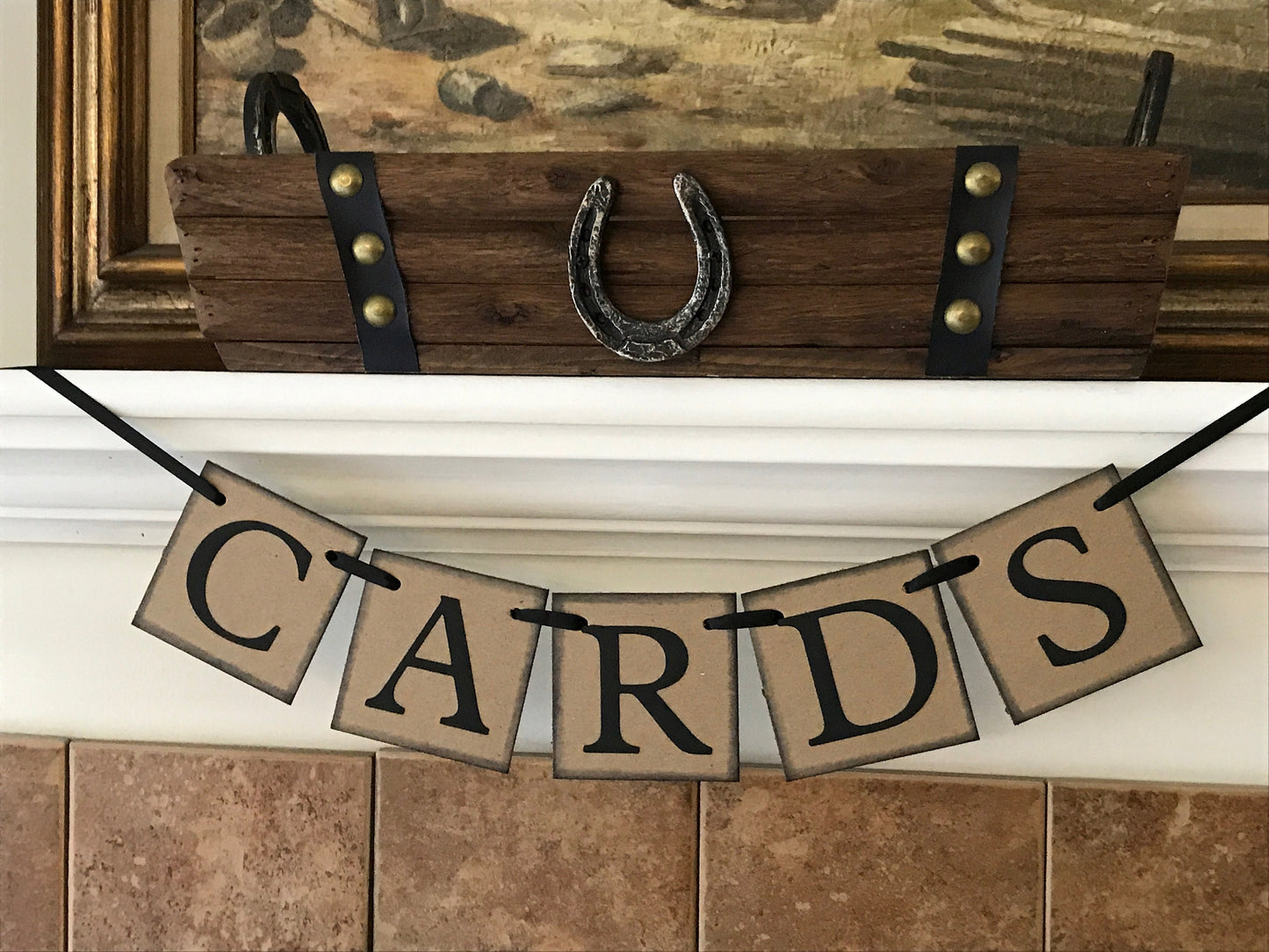 mini cards banner, rustic wedding decor, barn wedding reception decorations, baby shower bunting and bridal shower decor gift table sign