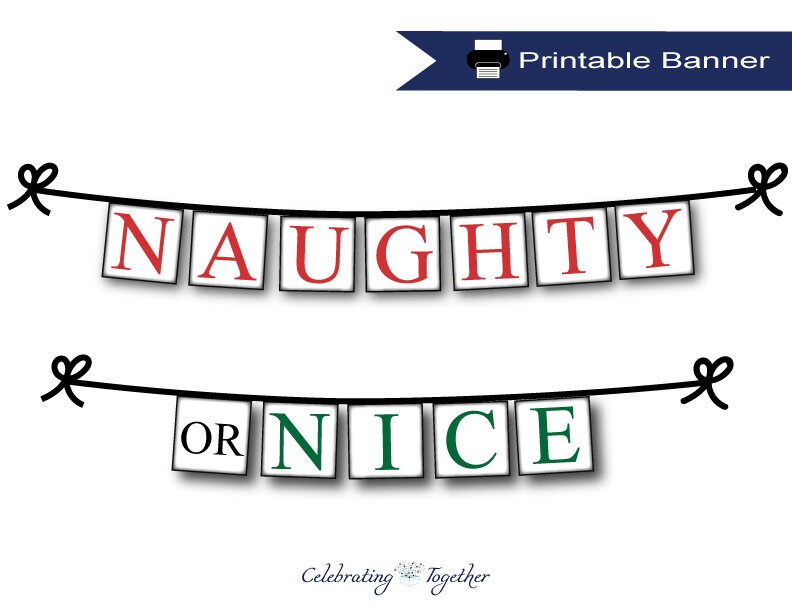 PRINTABLE Naughty or Nice Banner