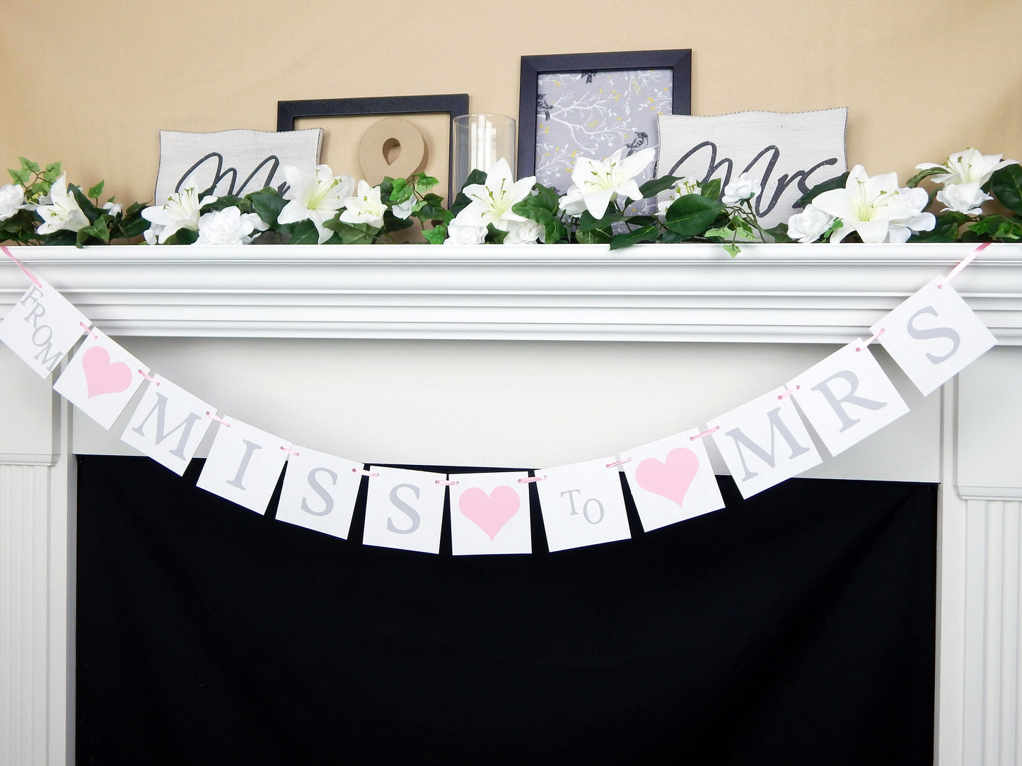 From Miss To Mrs banner, future mrs bunting, soon to be mrs bridal shower decorations, bachelorette party ideas, pink bride to be garland