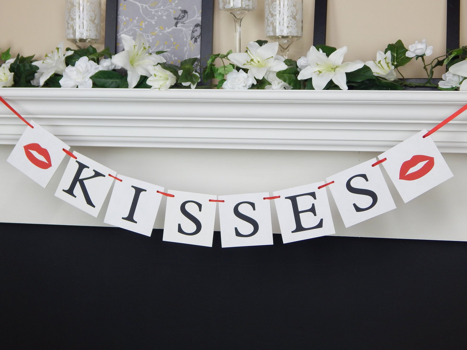 kisses banner- valentines day decorations