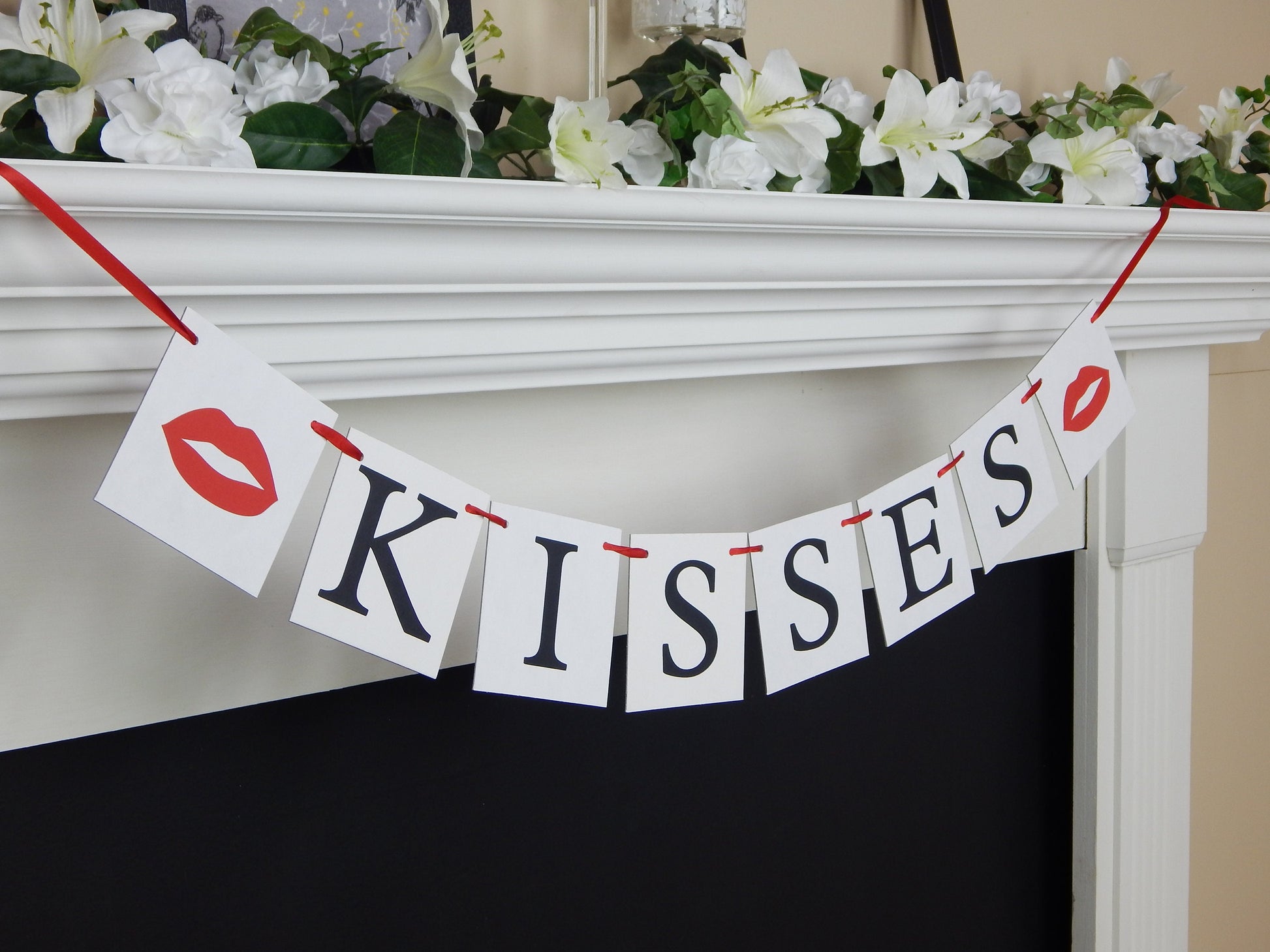 kisses banner- valentines day decorations