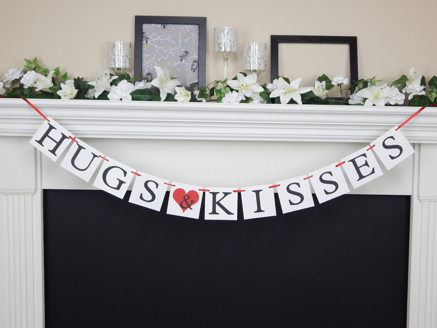 hugs & kisses banner - valentines day decorations