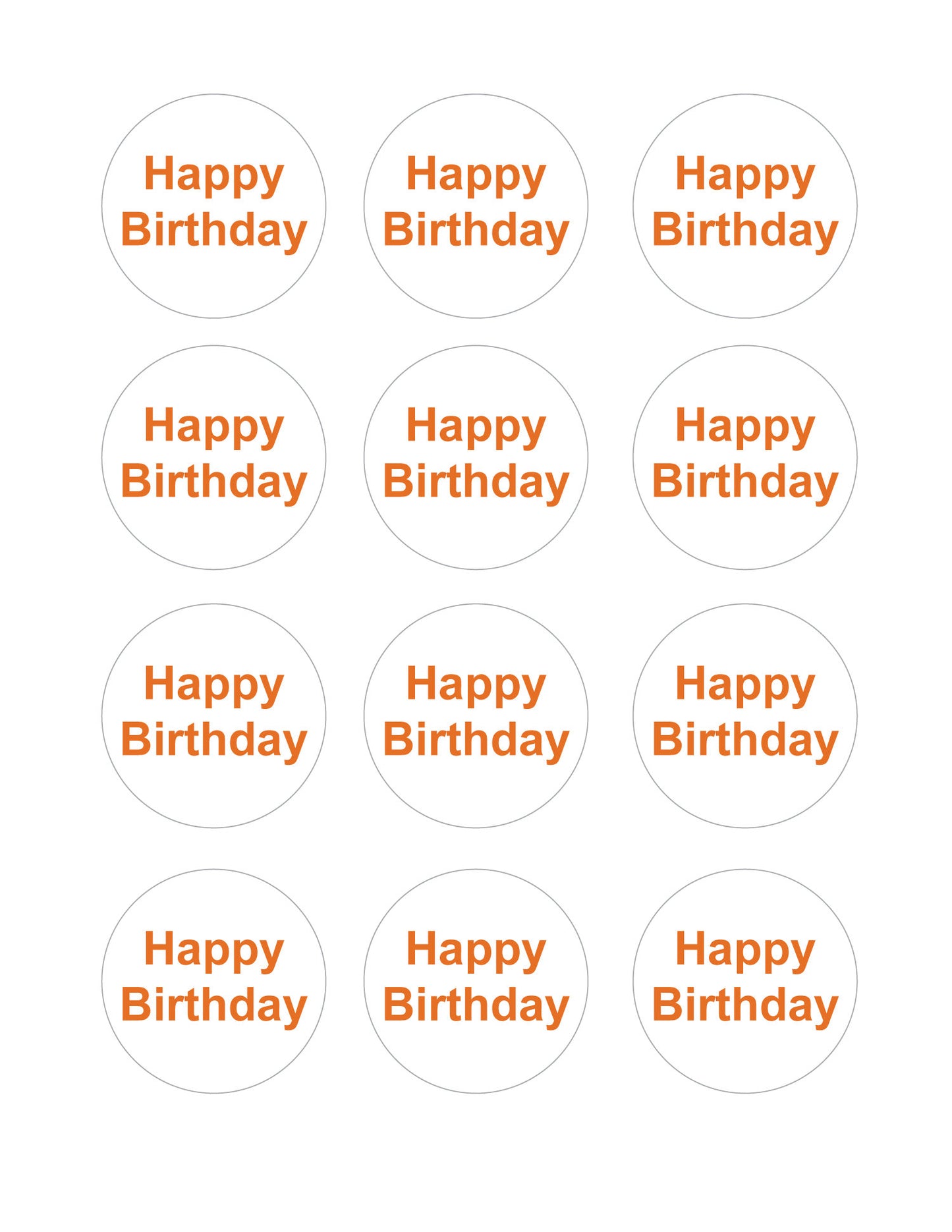 Printable happy birthday cupcake toppers