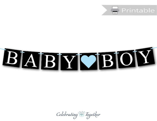 Printable Chalkboard Baby Boy Banner - DIY Baby Shower Decorations ...