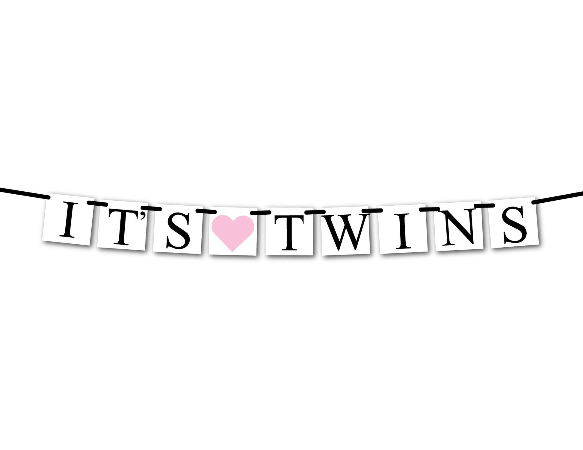 DIY it's twins banner - girls baby shower decoration - Celebrating Together