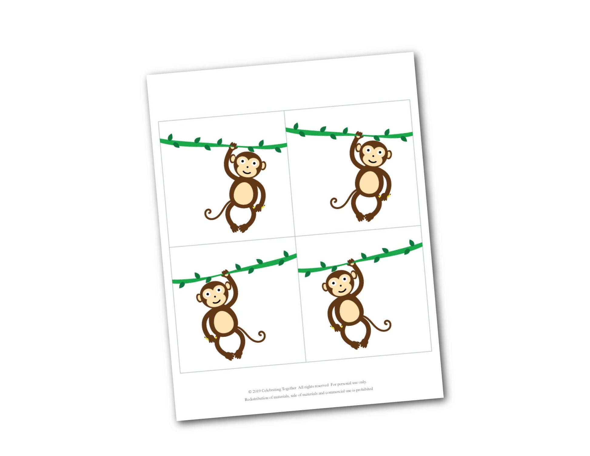 printable monkeys for Diy happy birthday banner - Celebrating Together