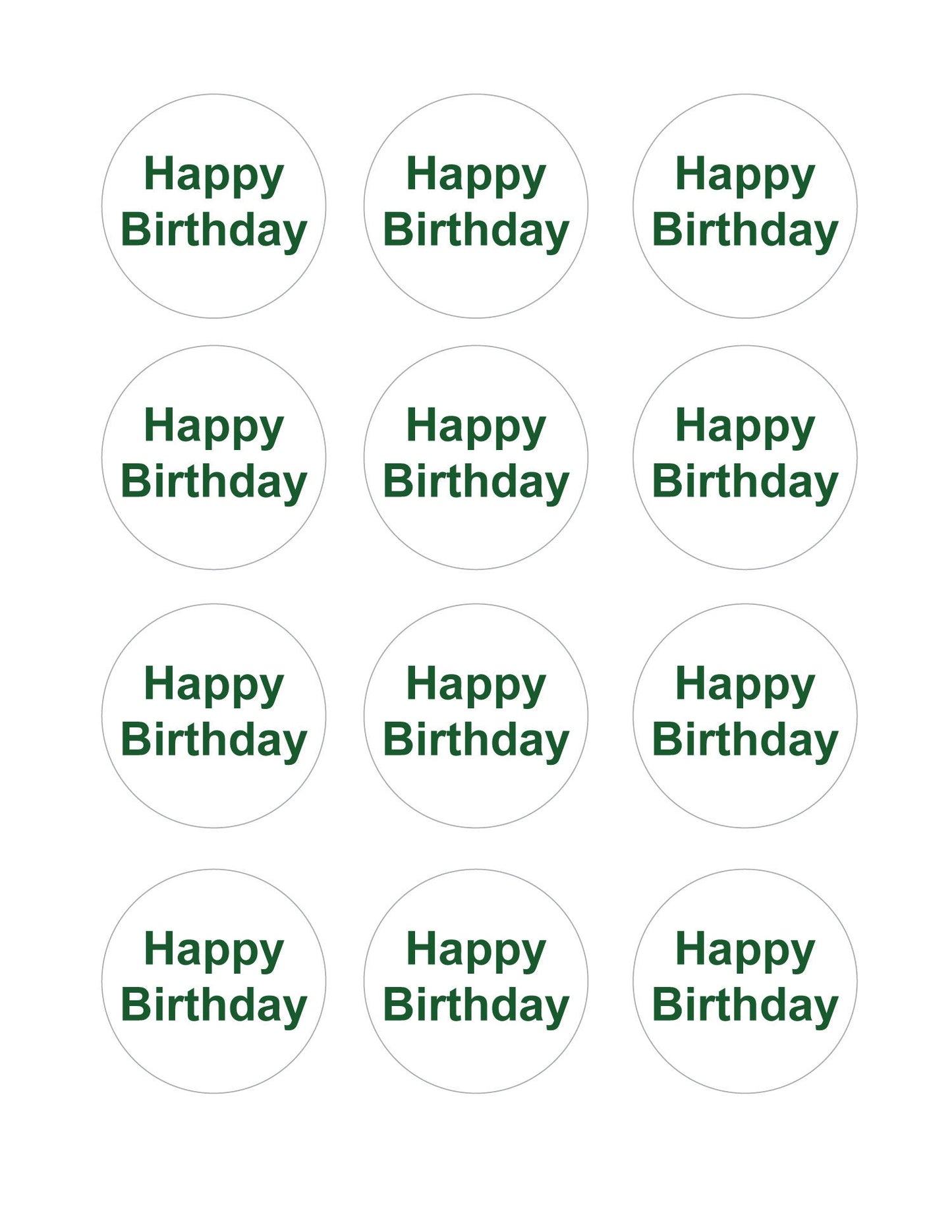 green DIY happy birthday cupcake toppers - Celebrating Together
