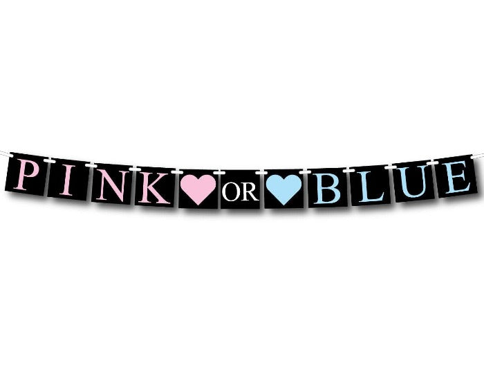 diy chalkboard pink or blue banner - baby shower decoration - Celebrating Together