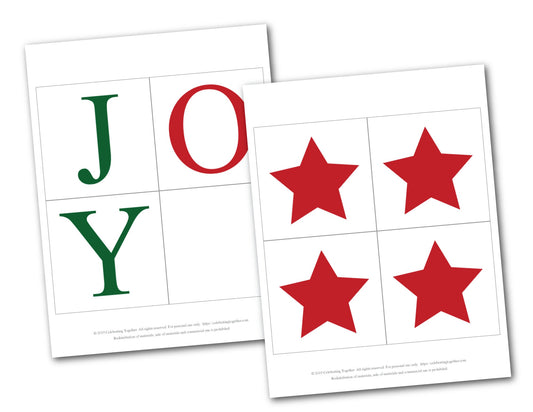 PRINTABLE festive joy banner with stars, instant download christmas garland for living room mantel, joy to the world holiday fireplace decor