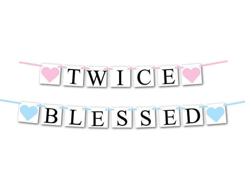 Twins baby shower banner - Celebrating Together