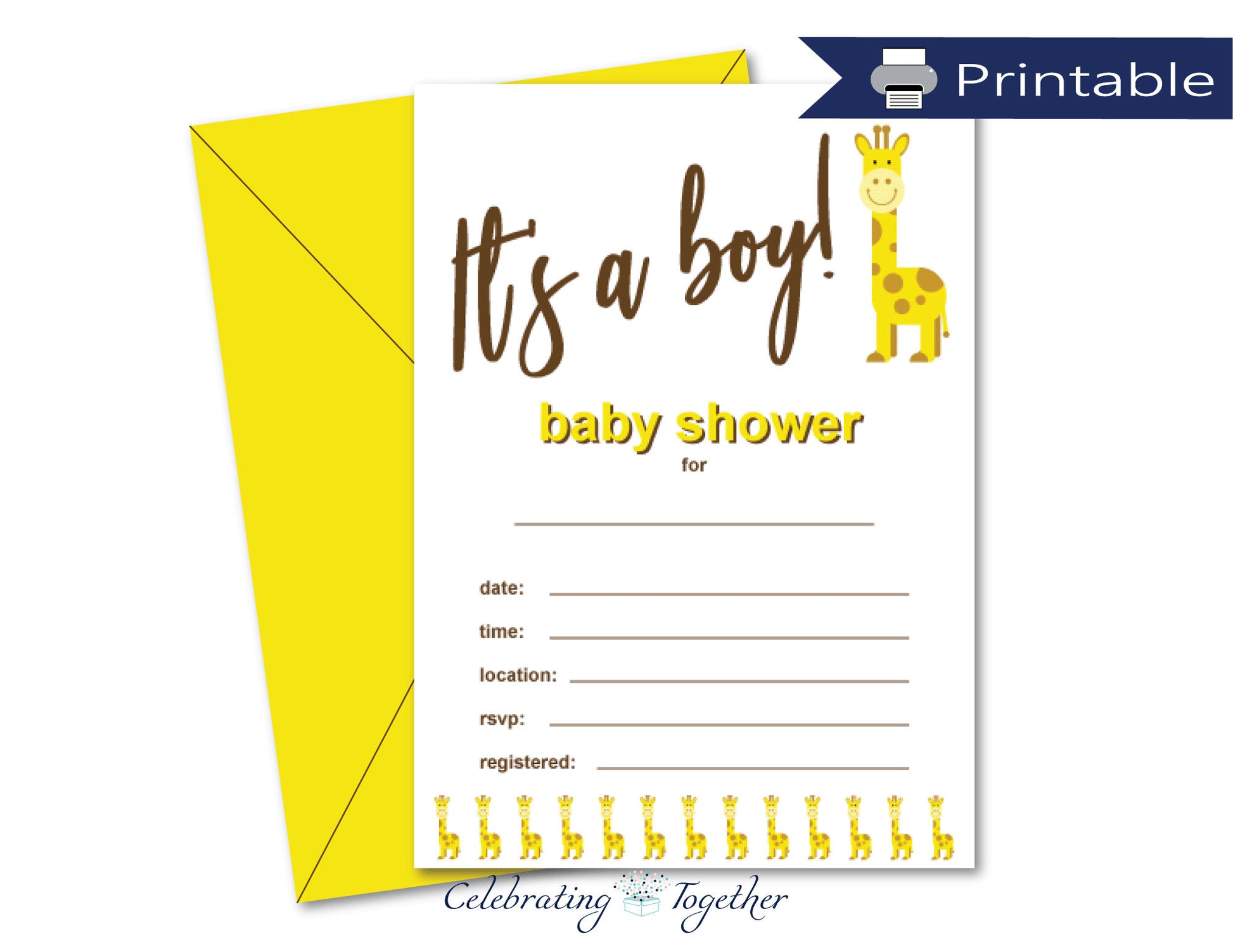 instant download its a boy baby shower invitations - Celebrating Together