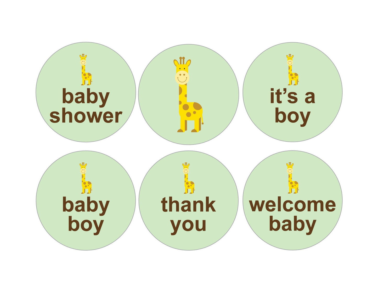 Printable Boys Giraffe Favor Tags