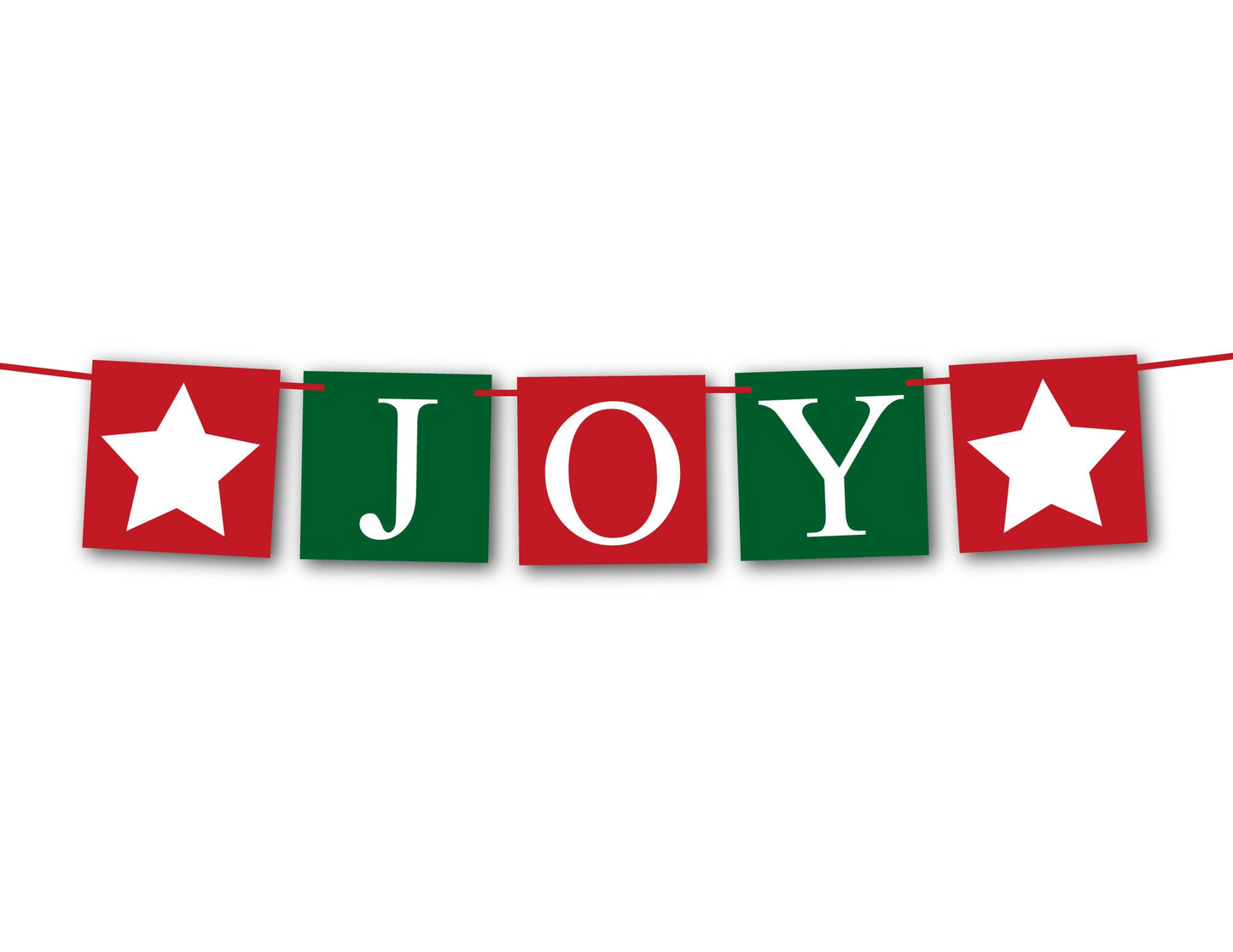 PRINTABLE festive joy banner with stars, instant download christmas banner for living room mantel, joy to the world holiday fireplace decor