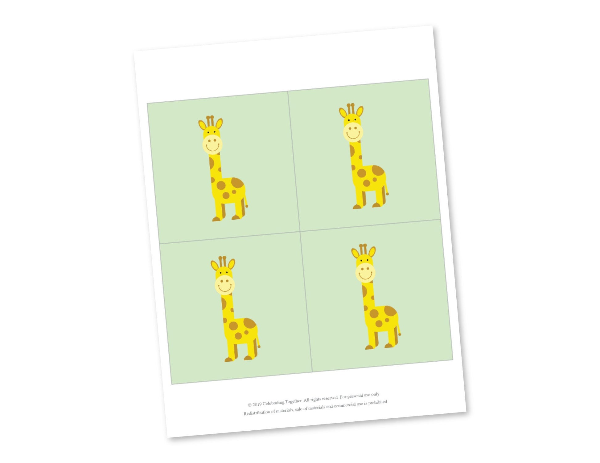 printable giraffes for baby shower banner - Celebrating Together