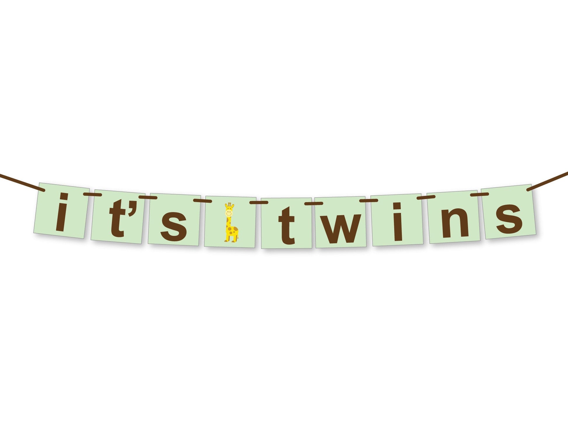 printable zoo it's twins banner - Celebrating Together