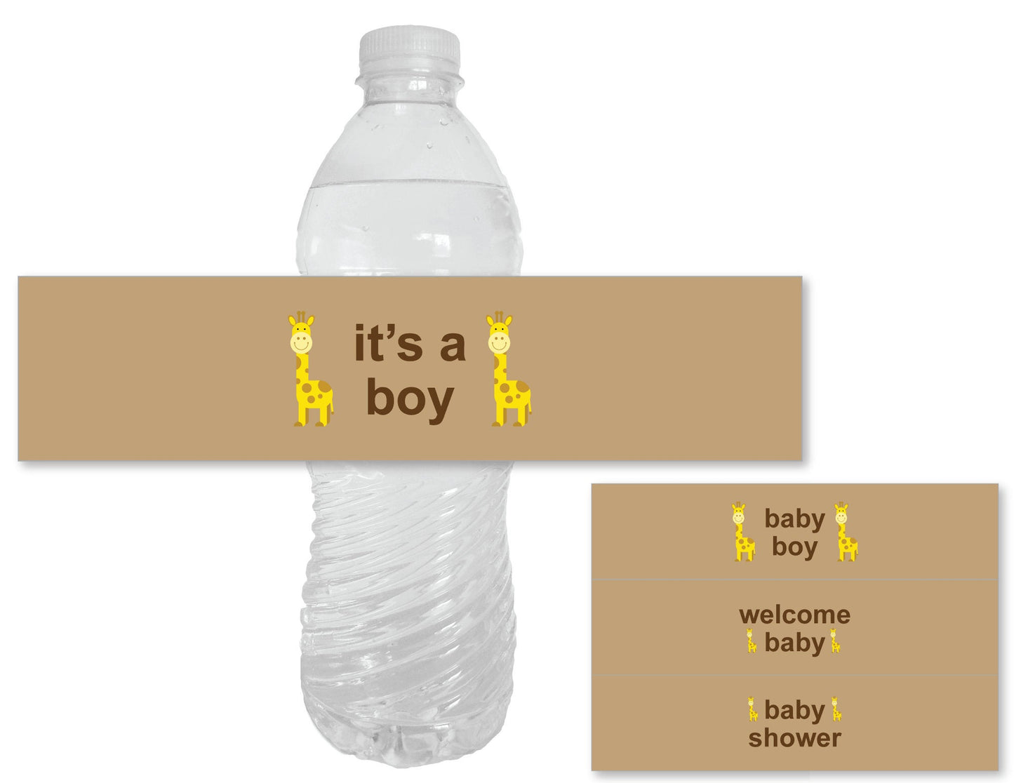 DIY zoo baby shower water bottle labels - Celebrating Together