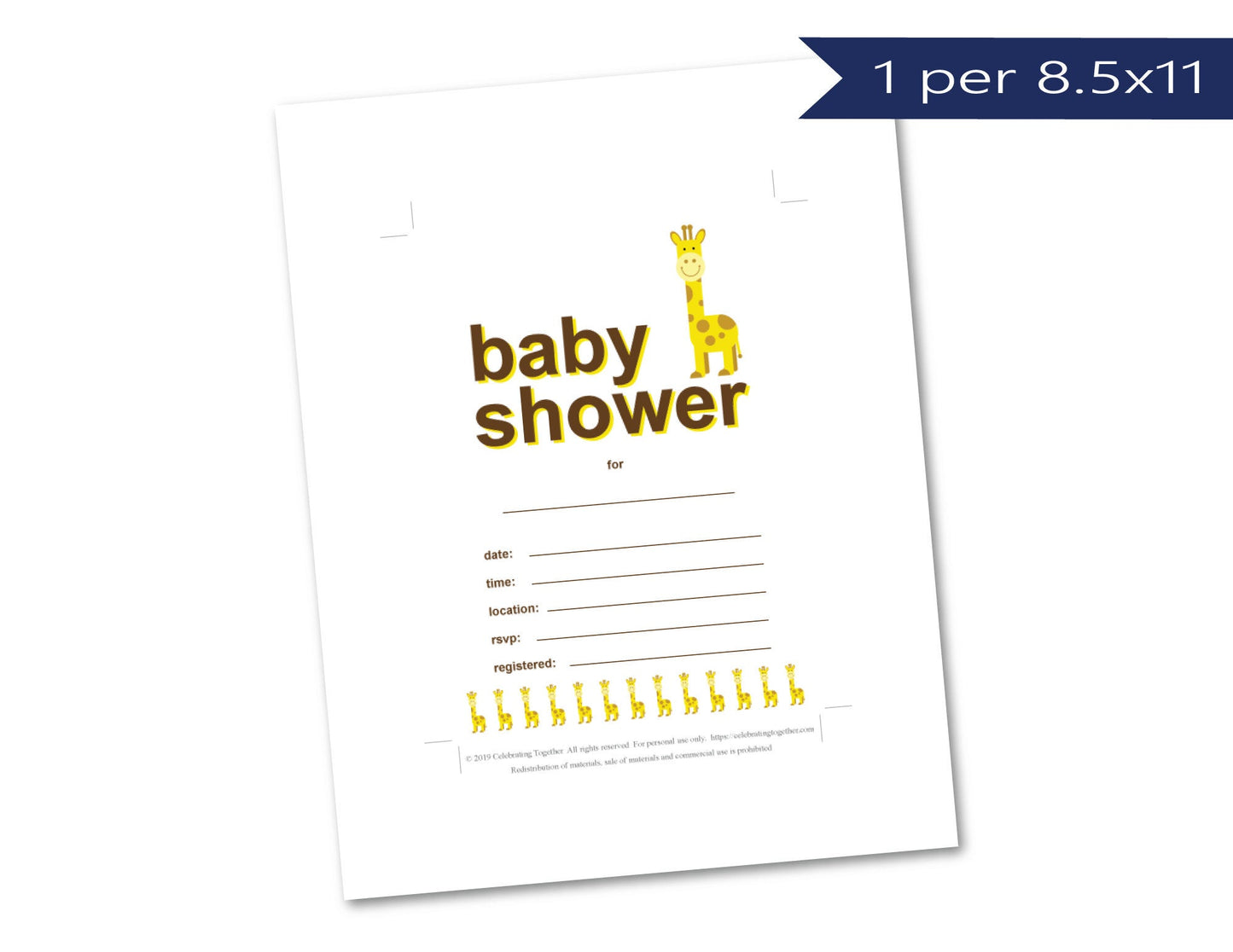 printable savanna baby shower invitations - Celebrating Together