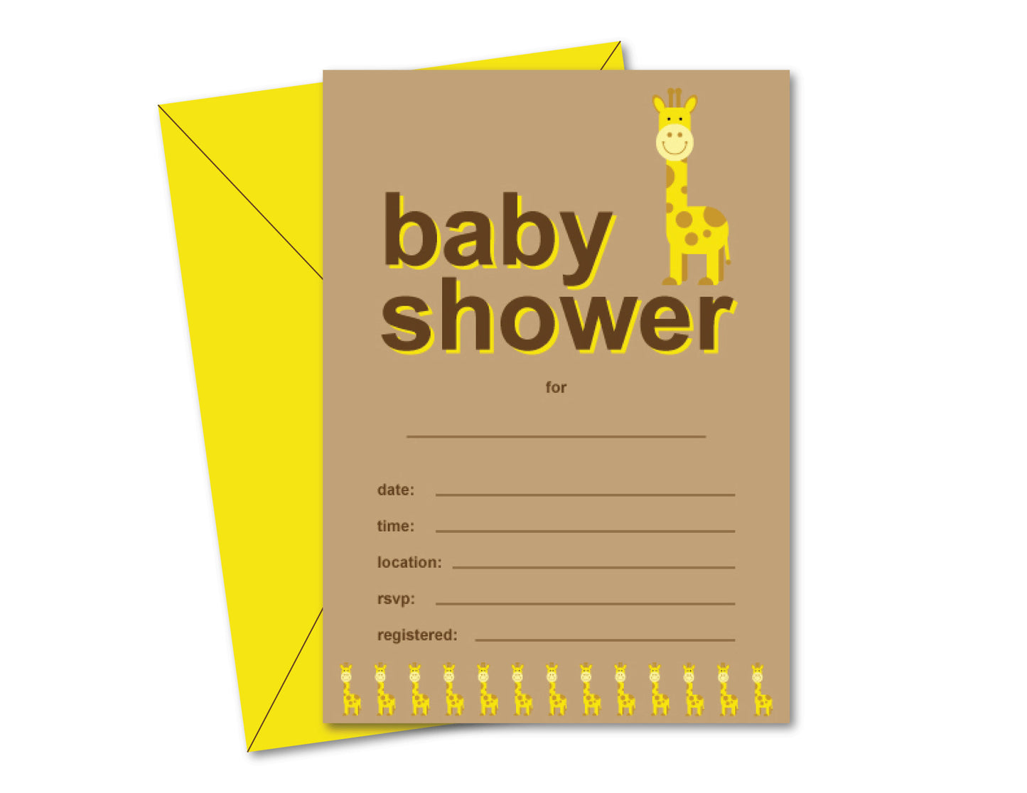 printable giraffe blank baby shower invites - Celebrating Together