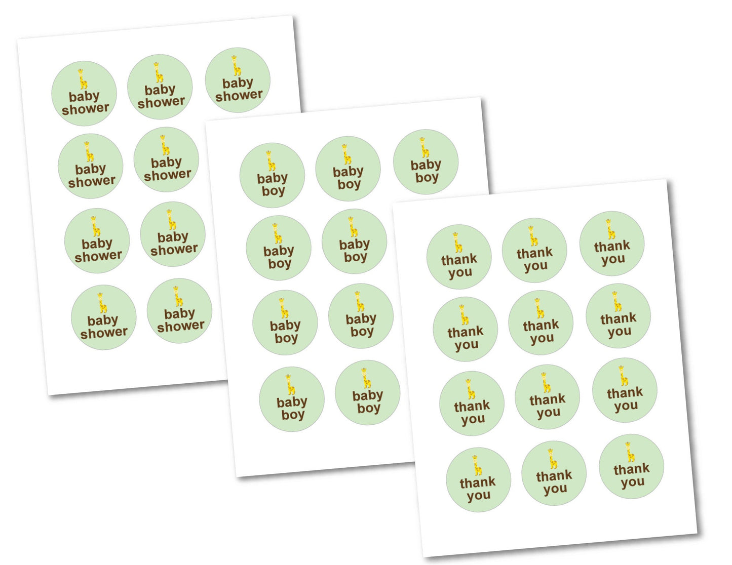 Printable Boys Giraffe Favor Tags