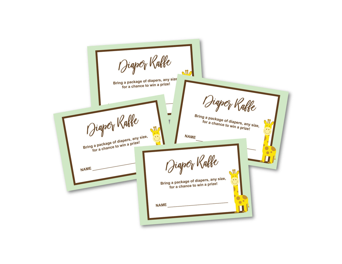 printable zoo baby shower diaper raffle cards - Celebrating Together