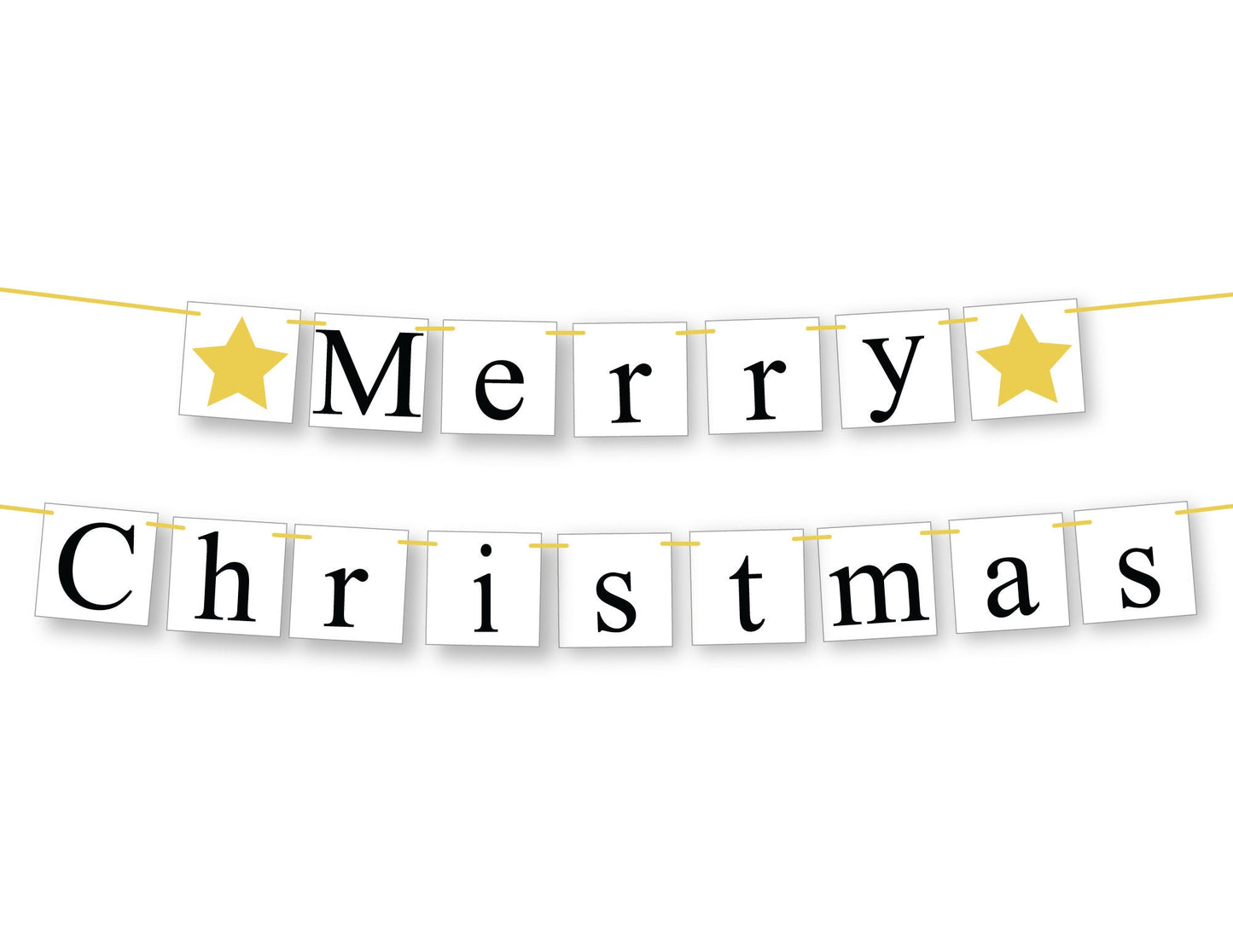 Merry Christmas Banner - Stars