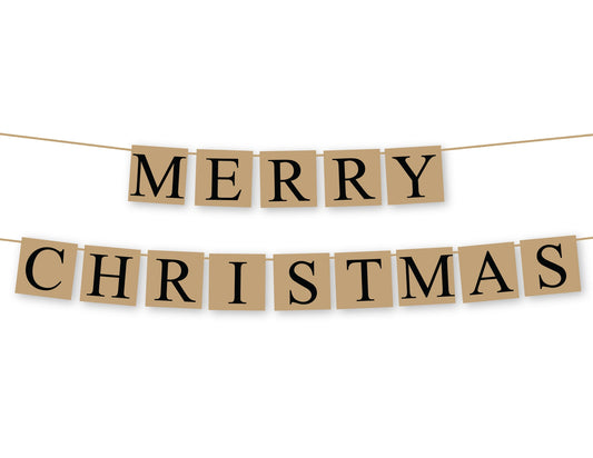 Merry Christmas Banner - Rustic