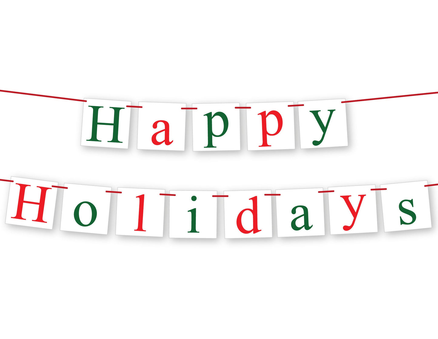 Happy Holidays Banner - Red and Green