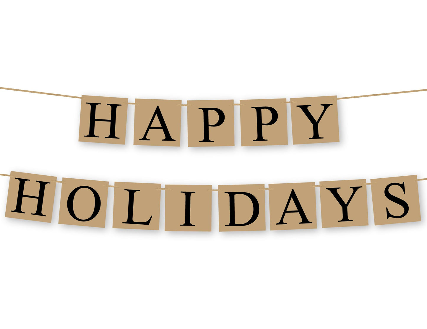 Happy Holidays Banner - Rustic