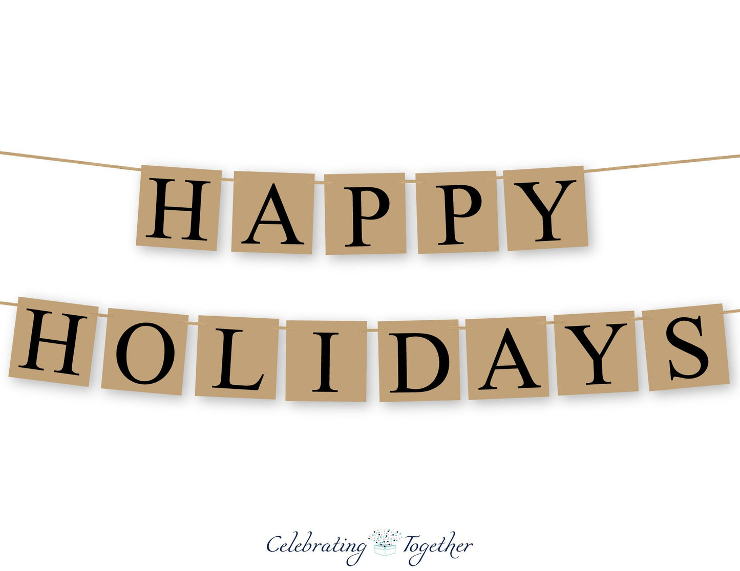 Happy Holidays Banner - Rustic