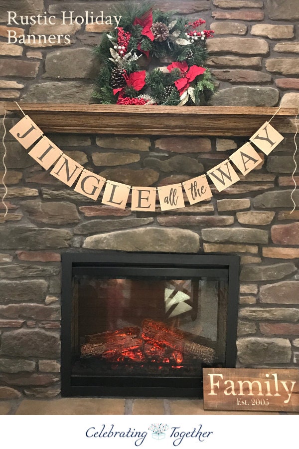 Jingle All The Way Banner - Rustic